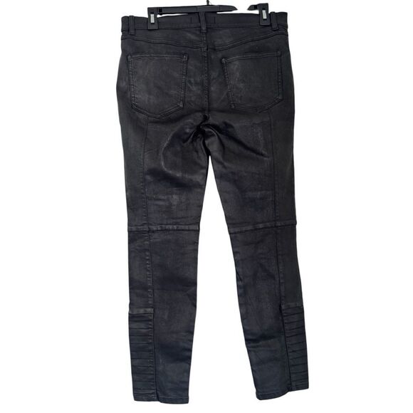 Free People Black Coated Low Rise Jillian Skinny Pant Jeans Size 31 - Picture 3 of 7